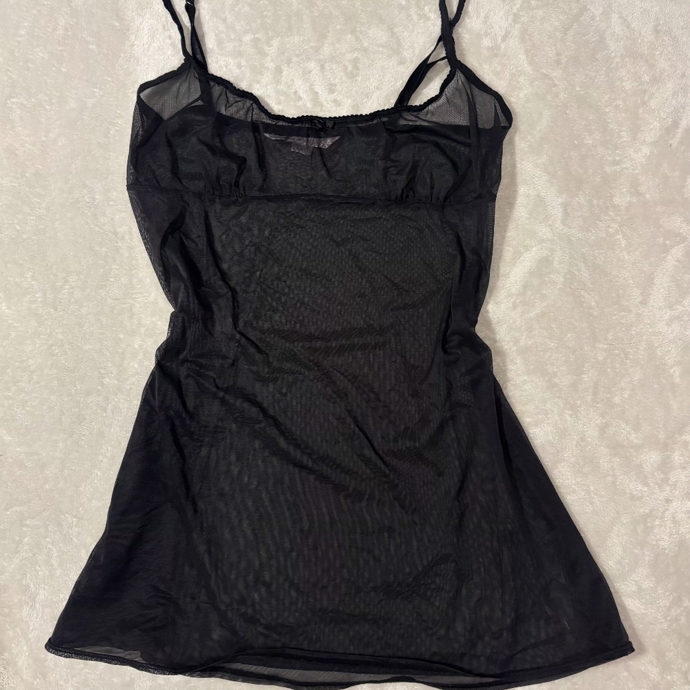 Vintage 2001 Victoria's Secret Black Mesh Dress